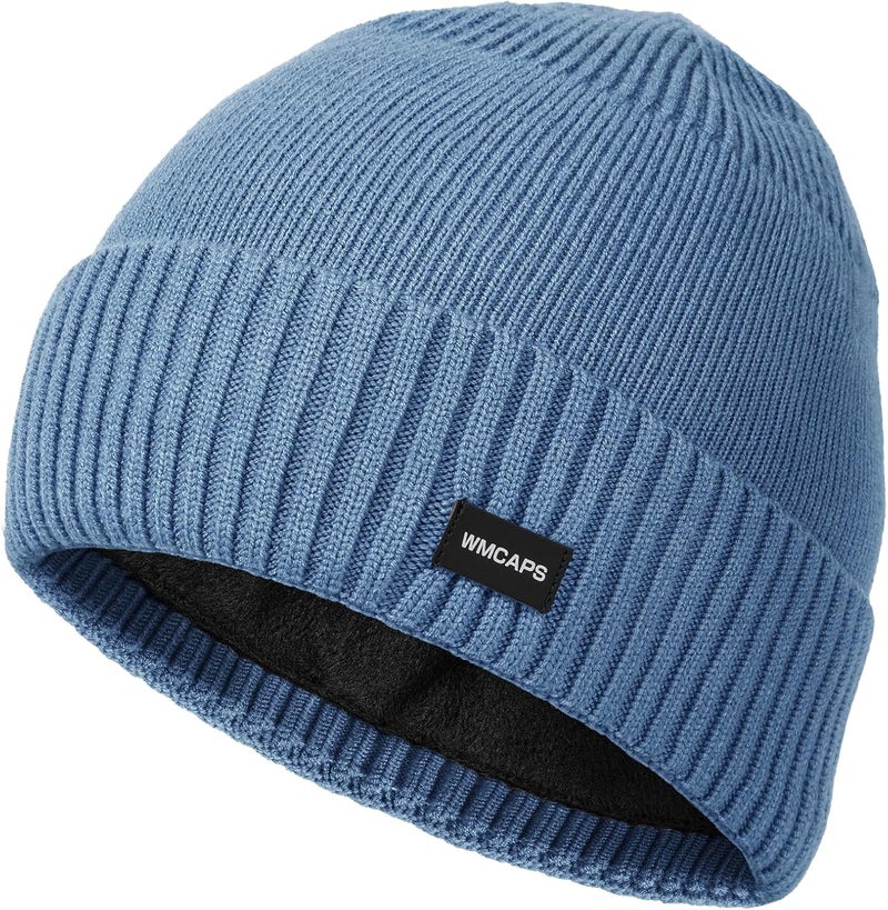 Wmcaps Winter Men Women Fleece Lined Beanie Knitted Hats, Soft Thermal Stocking Skull Caps for Cold Weather - Image 1